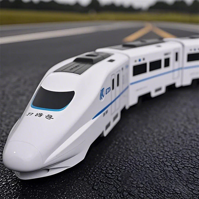 Kinder DIY Simulation Hochgeschwindigkeitszug Spielzeugauto Elektrische Sound-Licht Modellbahn Lernspielzeug für Jungen Mädchen Geschenk