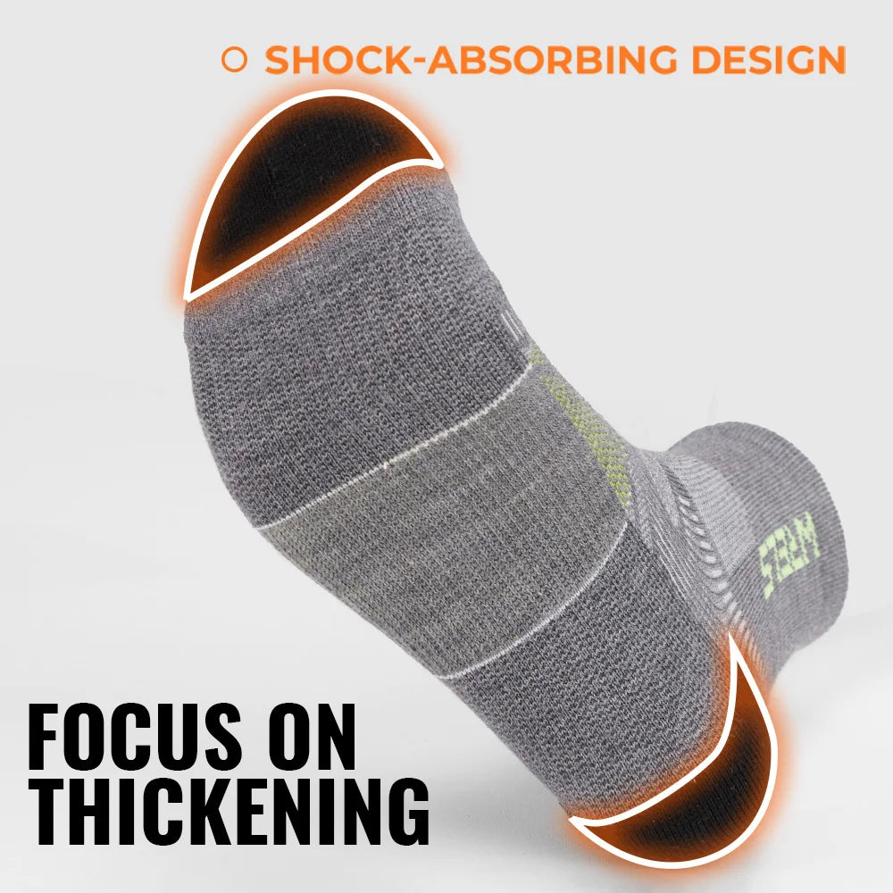 WRELS 1/2/3 Paar Merinowollsocken Wander-Laufsocken Atmungsaktiv Gepolstert Schweißableitend Warm Thermisch Kompressions-Wollsocken