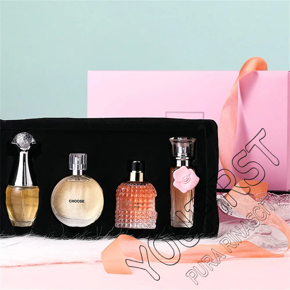 Marken-Geschenkbox 4-teiliges Set Parfüm Damen Parfum Femme 100ml Frischer natürlicher Blumenduft Spray Feminino Parfums De Mujer Originales