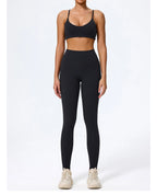 Hearuisavy Sommer Superweiches 2-teiliges Damen-Sportshorts-Set atmungsaktives Fitness-Yoga-BH Freizeit-Push-Up-Workout-Crop-Top