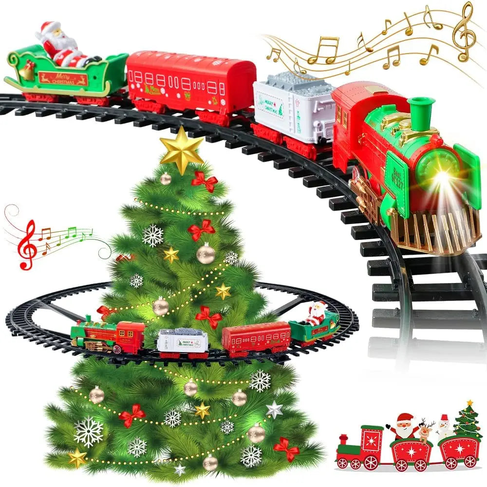 VATOS Hängender Weihnachtszug Spielzeug mit Licht und Sound, Zug um den Weihnachtsbaum, Dekoration, Geschenk, Indoor-Spielzeug für Kinder Hauptbild