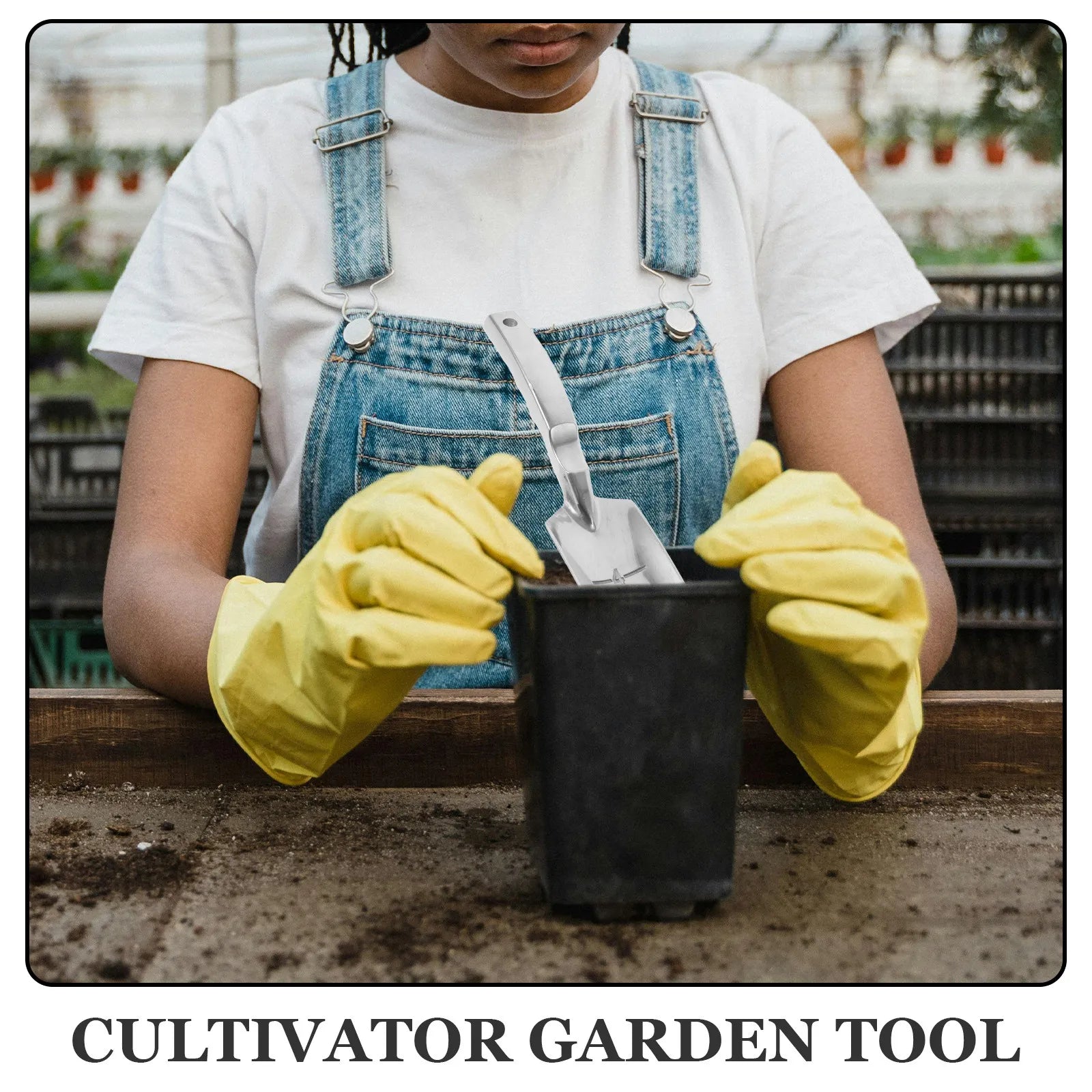 Aluminiumlegierung Gartenhandschaufel Leichtes tragbares Grabwerkzeug zum Pflanzen von Erde Kultivator für Outdoor Camping Wandern
