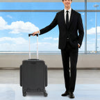Moderner 20-Zoll PC-Gepäckkoffer, Aluminiumlegierung, Hartschale, Reisekoffer mit 4 Rollen, 3-Öffnungs-Struktur für Reisen