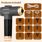 11-IN-1 Elektrisches Massagegerät, 99 Stufen, leistungsstarke Faszienpistole, Hochfrequenz-Vibrations-Körpermassagegerät für Arme, Beine, Muskeln, Masajeador