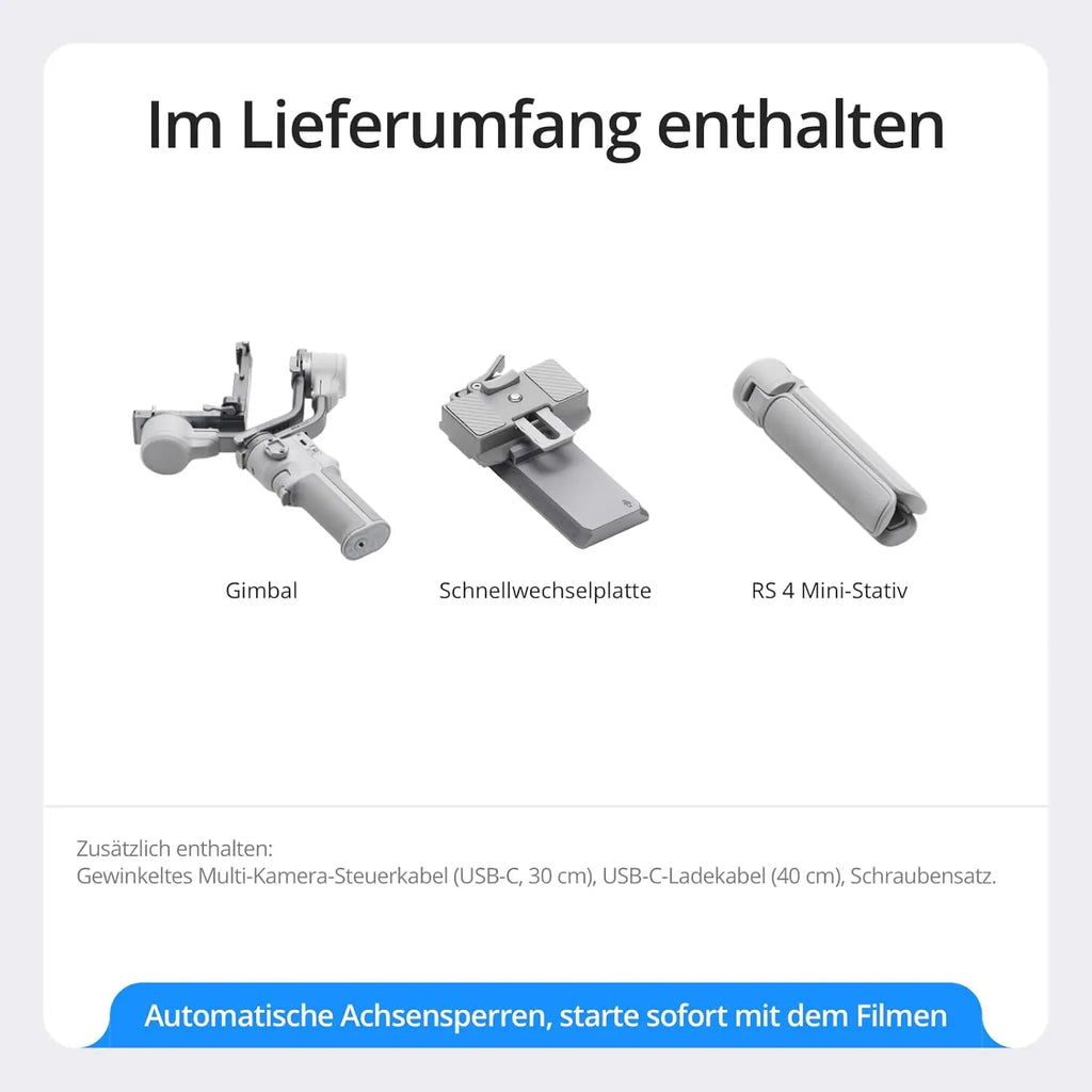 DJI RS 4 Mini Handheld-Gimbal-Stabilisator für Sony A7/ZV Kameras und Smartphones, intelligente Verfolgung, Stabilisierung der 4. Generation