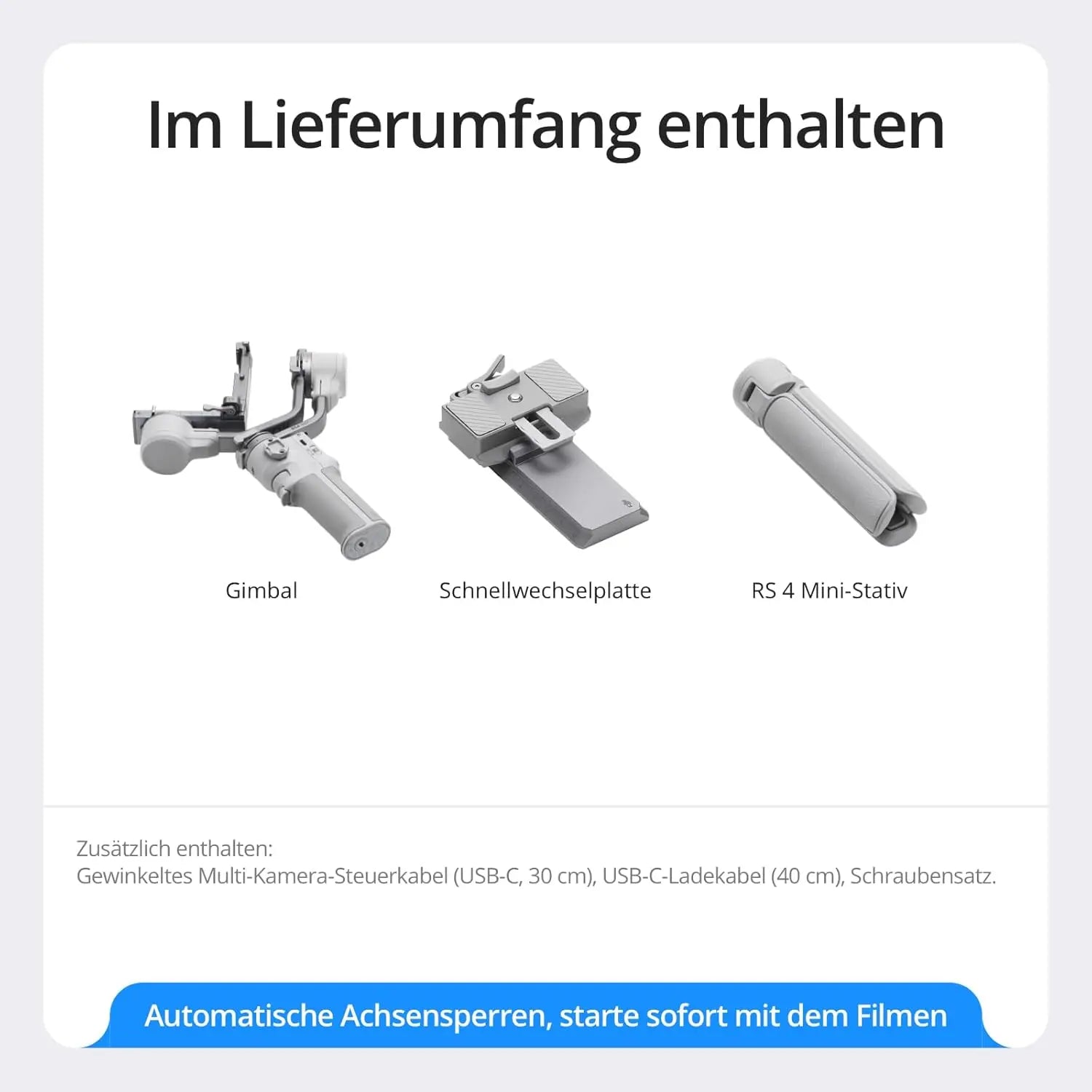 DJI RS 4 Mini Handheld-Gimbal-Stabilisator für Sony A7/ZV Kameras und Smartphones, intelligente Verfolgung, Stabilisierung der 4. Generation