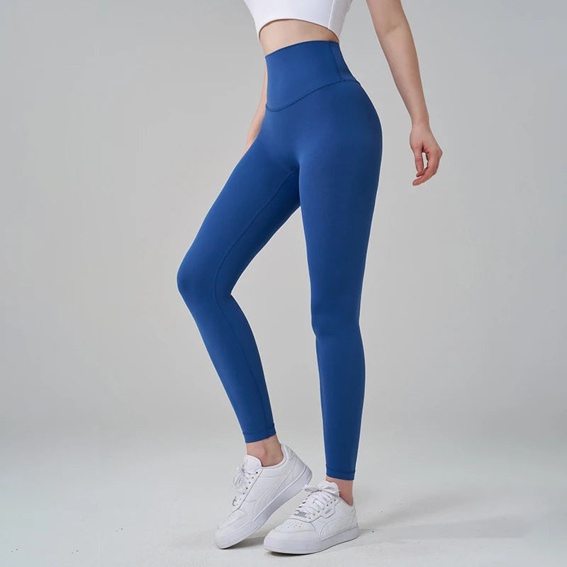 SOISOU Nylon Yogahosen Gym Leggings Damen Mädchen Fitness Weiche Strumpfhosen Hohe Taille Elastisch Atmungsaktiv Keine T-Linie Sporthosen