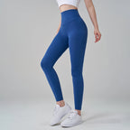 SOISOU Nylon Yogahosen Gym Leggings Damen Mädchen Fitness Weiche Strumpfhosen Hohe Taille Elastisch Atmungsaktiv Keine T-Linie Sporthosen