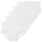 Molasus 5 Stück Damen Baumwollunterhosen Nahtlose Unterwäsche Hohe Taille Volle Abdeckung Damen Slips Set Atmungsaktive Unterhosen Übergröße