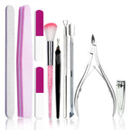 6Pcs/Set Professional Nail Files Manicure Sets Nail Suit Nail File Buffer Block Grinding Strip Cuticle Pusher Steel Pushing KIts