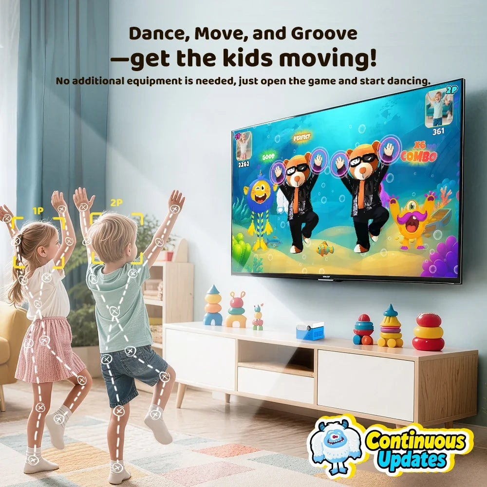 KINHANK MotionX Aktives Spielsystem für Kinder & Familien Videospielkonsole für fortlaufende Updates Kinderspielzeug für körperliche Aktivität im Innenbereich