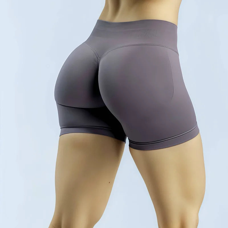 HISTELLO Impacts Shorts 4.5" Women Fitness Sports Biker Shorts Low Waist Gym Short Workout Scrunch Butt Yoga Seamless Leggings