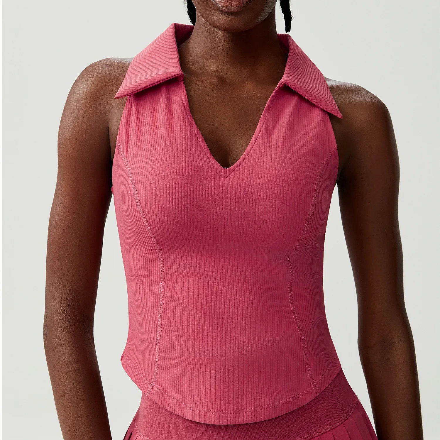 Ärmelloses Fitness-Yoga-Shirt Damen Sommer Slim Fit V-Ausschnitt Gym Lauftop Atmungsaktive Schnelltrocknende Sportbekleidung Workout Kleidung