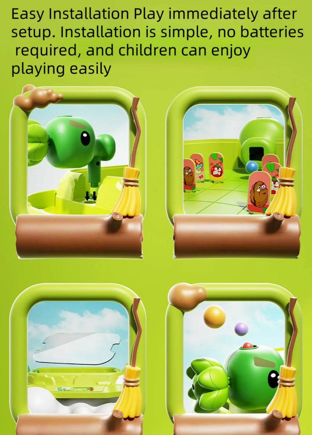 Plants vs Zombies 2-Player Tabletop Shooting Battle Game Interactive Family Educational Toy for Kids Adults Family Party Gifts