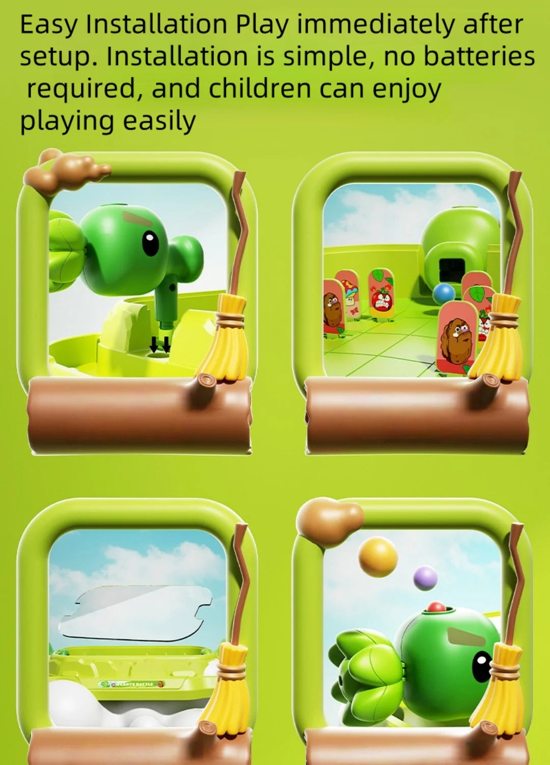 Plants vs Zombies 2-Player Tabletop Shooting Battle Game Interactive Family Educational Toy for Kids Adults Family Party Gifts