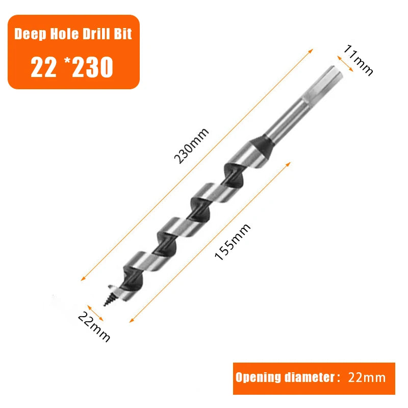 230 mm Metall Stahl Zentrierbohrer 6/8/10/12/14/16/18/20/22/25 mm HSS Spiralbohrer für Holztürschloss Reibung Holzbearbeitungswerkzeuge