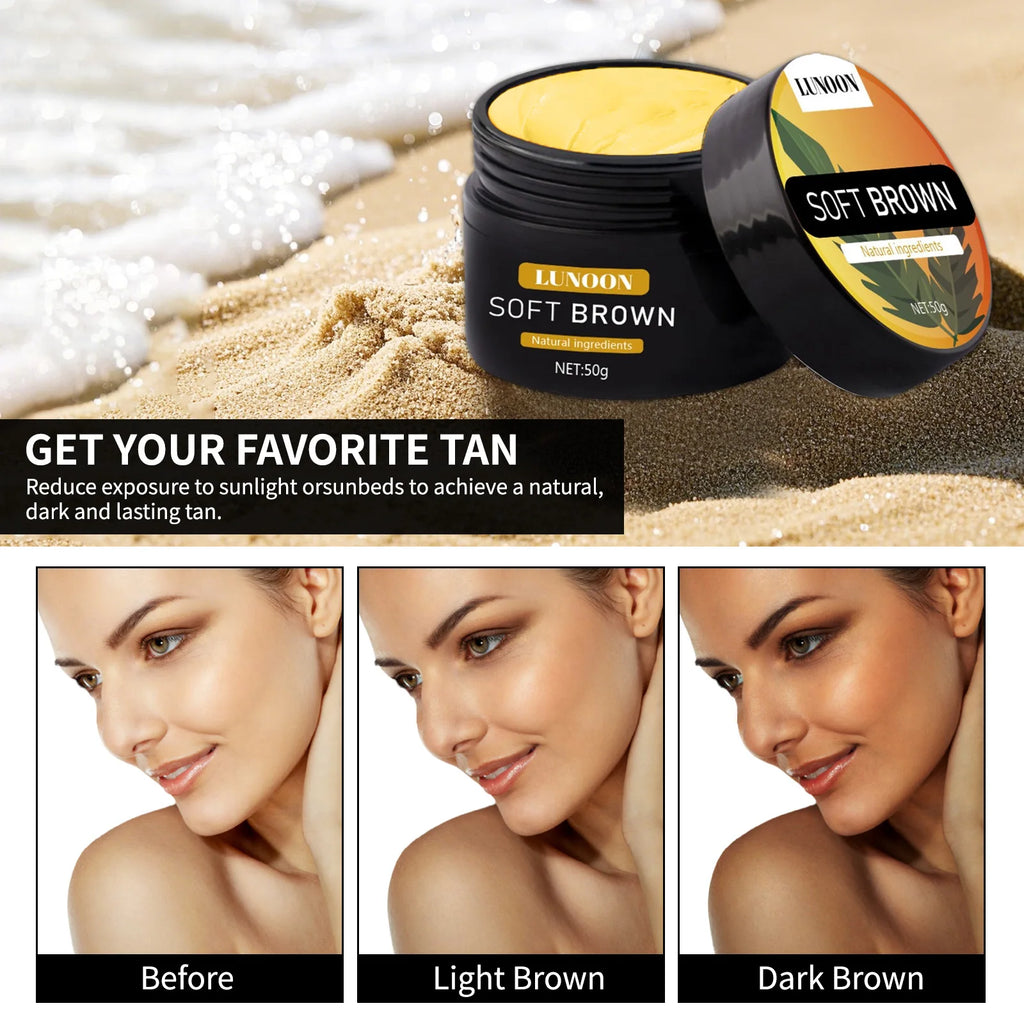 Bräunungscreme mit Sonnenschutz, lang anhaltender Bronzer für Gesicht und Körper, pflegende Formel erzeugt einen natürlichen Verdunkelungseffekt.