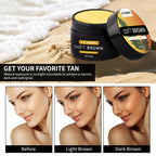 Bräunungscreme mit Sonnenschutz, lang anhaltender Bronzer für Gesicht und Körper, pflegende Formel erzeugt einen natürlichen Verdunkelungseffekt.