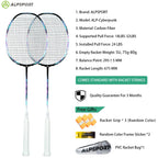 ALP ZJ2.0 Pro 4U 85g 100% Carbonfaser + Titanlegierung Badmintonschläger Ultraleichte Sportausrüstung Schläger Badmintontraining