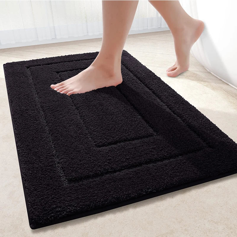 Homaxy Doppelrahmen Velours Badematte Fußmatte Indoor rutschfeste Türmatte Schmutzfang saugfähig Komfortable Badematte