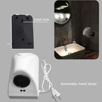 600W Hotel Automatic Hand Dryer Automatic Hand Dryer Sensor Household Hand-drying Device Bathroom Hot Air Electric Heater Wind