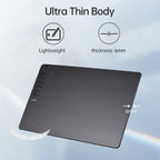 VINSA T1161 Graphics Drawing Tablet Ultra-thin Art Creation Sketch with Battery-free Stylus 8 Pen Nibs 8192 Levels Pressure