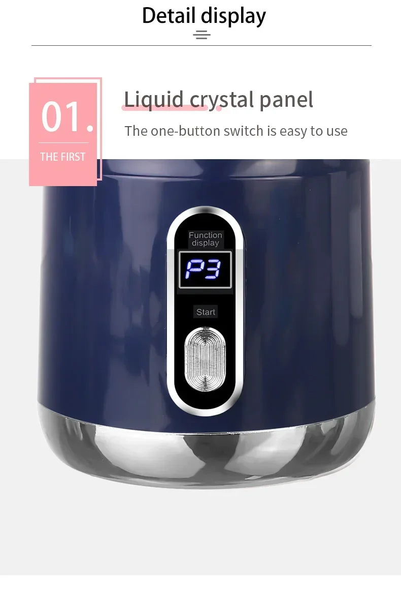 Elektrische Orangenpresse Tragbarer Zitrusentsafter Fruchtsaftpresse Fruchtfleischabscheider Entsafter USB-Ladefunktion 600 ml Smoothie-Mixer