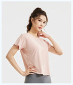 STOUREG Damen Lockeres Mesh Sport T-Shirt Schnell Trocknend Kurzarm Yoga T-Shirt Pilates Laufen Sport Fitness Kurzarm