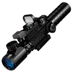 3-9X32 EG Scope 3 in 1 Combo Hunting Scope Red Green Illuminated with Holographic Reflex 4 Reticle Red Green Dot Sight Caza