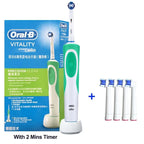 Oral B Elektrische Zahnbürste 2D Rotierende Vibrationsreinigung Ladezahnbürste Cross Action Borsten Mundpflege 4 Geschenk-Bürstenköpfe gratis