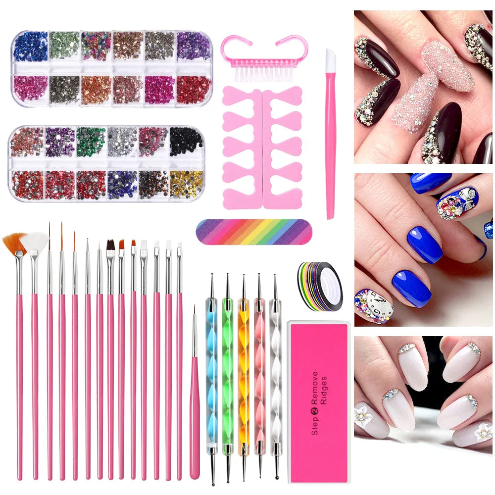 Maniküre-Set für Nagelpailletten-Kit Nagelpflege-Zubehörset Nagelkunst-Pinsel Nägel-Zubehör Maniküre-Werkzeuge Zweitbild