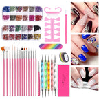 Maniküre-Set für Nagelpailletten-Kit Nagelpflege-Zubehörset Nagelkunst-Pinsel Nägel-Zubehör Maniküre-Werkzeuge