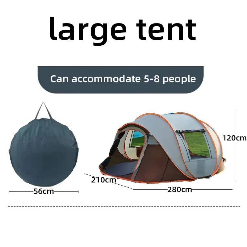 5-8 Personen Schnellaufbau-Wurfzelt wasserdichtes Campingbootzelt Outdoor-Zelt vollautomatisch Pop-Up
