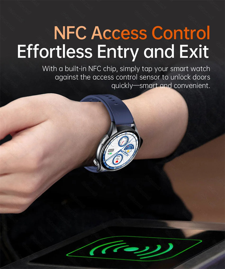 2026 Neue Smartwatch NFC EKG+PPG Blutsauerstoff Harnsäure Blutdruck Saphir Smartwatch Herren für Android iOS Smartwatch Herren