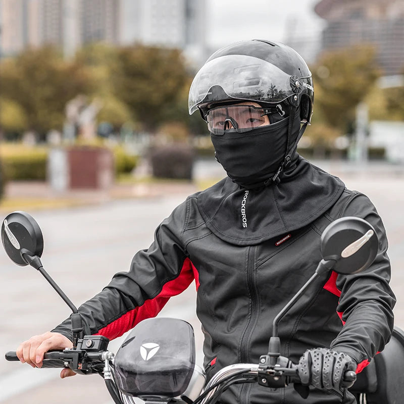 ROCKBROS Radmützen Vollgesichtsmaske Winter Atmungsaktiv Winddicht Fleece Fahrrad Halswärmer Schal Maske Skifahren Motorrad Fahrradmütze