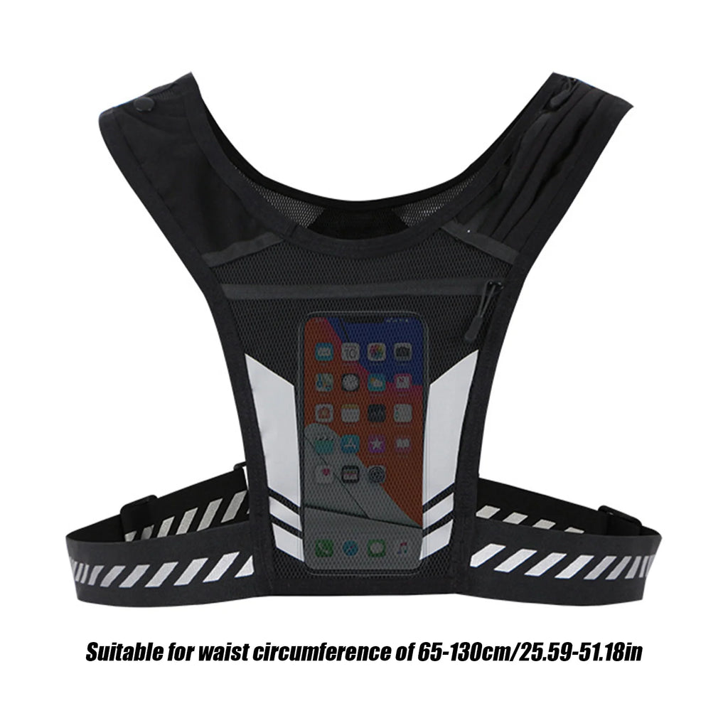 Ultraleichte Laufweste mit Handytasche Trinkflaschenhalter Atmungsaktiver Trinkrucksack für Outdoor-Radfahren Wandern Trail