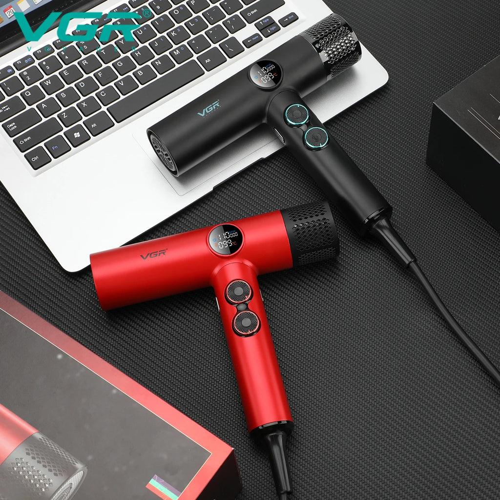 VGR Haartrockner Professioneller Haartrockner BLDC-Motor Haarstyling-Föhnmaschine 110000 U/min Negativ-Ionen Salon-Gebläse V-401