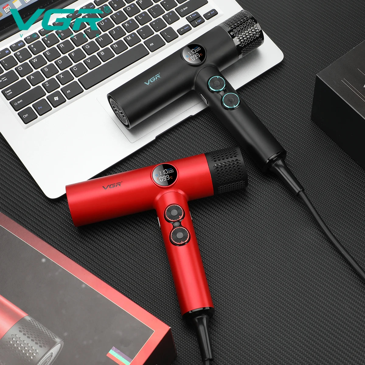 VGR Haartrockner Professioneller Haartrockner BLDC-Motor Haarstyling-Föhnmaschine 110000 U/min Negativ-Ionen Salon-Gebläse V-401