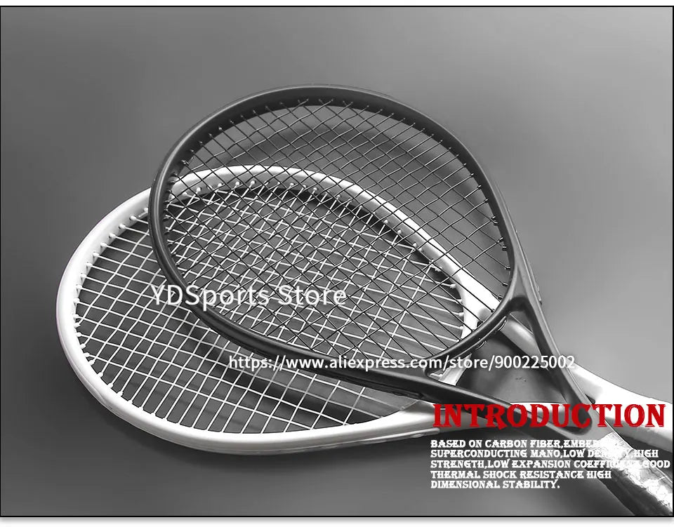 1x 27 Zoll Tennis-Racket, besaitet, Carbon-Aluminium-Legierung, Freizeit-Schläger, stoßfest, mit Tragetasche, für Erwachsene