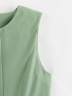 DAMEN 2025 Weiß Ärmellose Weste Damen Knopf Sommerwesten für Damen Jacke Rosa Weste Top Damen Streetwear Damen Maßgeschneiderte Weste