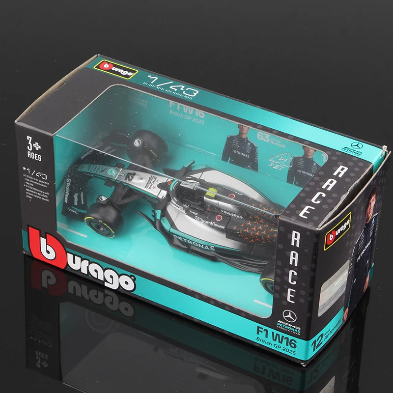 Bburago 1:43 2025 F1 Legierungsauto Modell Formel Racing Die Cast Spielzeug SF25 RB21 W16 MCL39 Red Bull Mercedes Ferrari McLaren