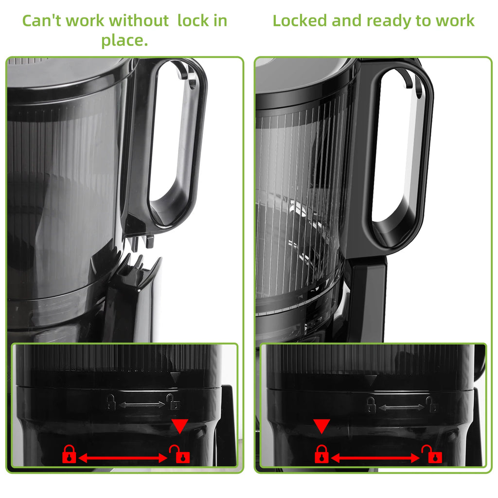 BioloMix Kaltpress-Entsafter, mit 130 mm Einfüllschacht, für ganze Früchte und Gemüse, hohe Saftausbeute, BPA-freier Slow Masticating Juicer