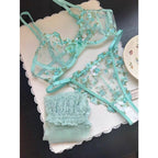 Europäische Frauen verführerischer transparenter BH mit Spitzenstickerei und Bügel, Minimizer für große Brüste, Anti-Sagging, weiche Dessous, S-XL BH-Set