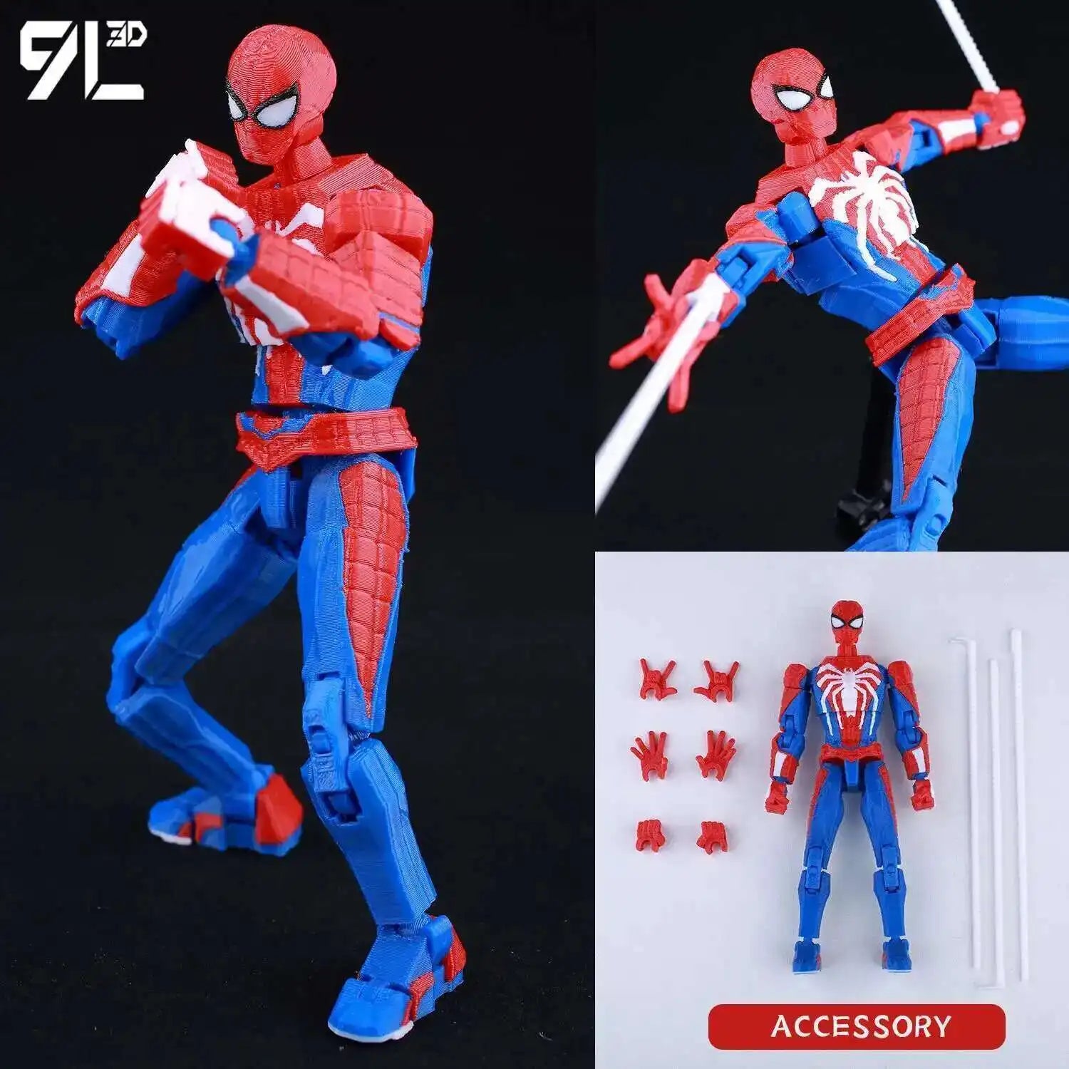 9L3D Gedruckte Deadpool Wolverine Batman Spider-Man Venom Actionfiguren Dummy13 Lucky13 T13 Anime Modell Spielzeug Sammlerstücke Geschenke