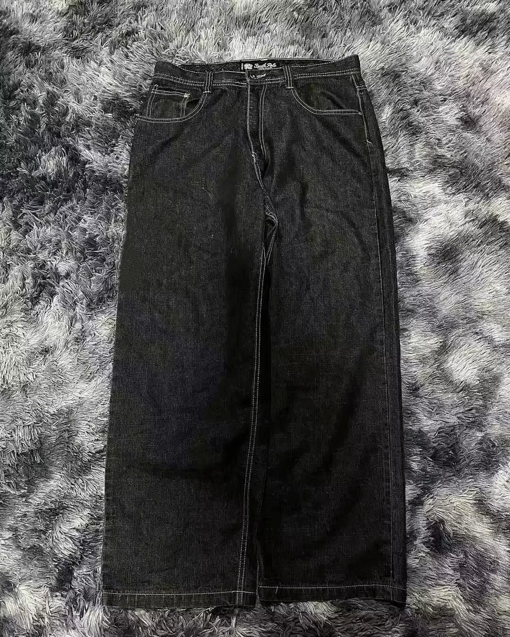 Amerikanische Y2K Street Trend Buchstaben Bestickte Loose Jeans Herren Harajuku Neue Hip Hop Oversized Weite Hose Unisex Mopping Jeans