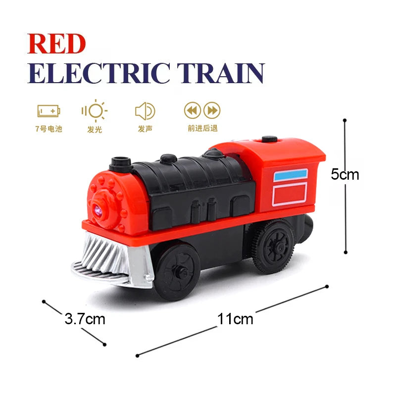Elektrische Zuglokomotive Magnetisches Auto Druckguss-Modell Steckplatz passend für alle Marken Holzzugschienenbahn für Kinder Spielzeug W02