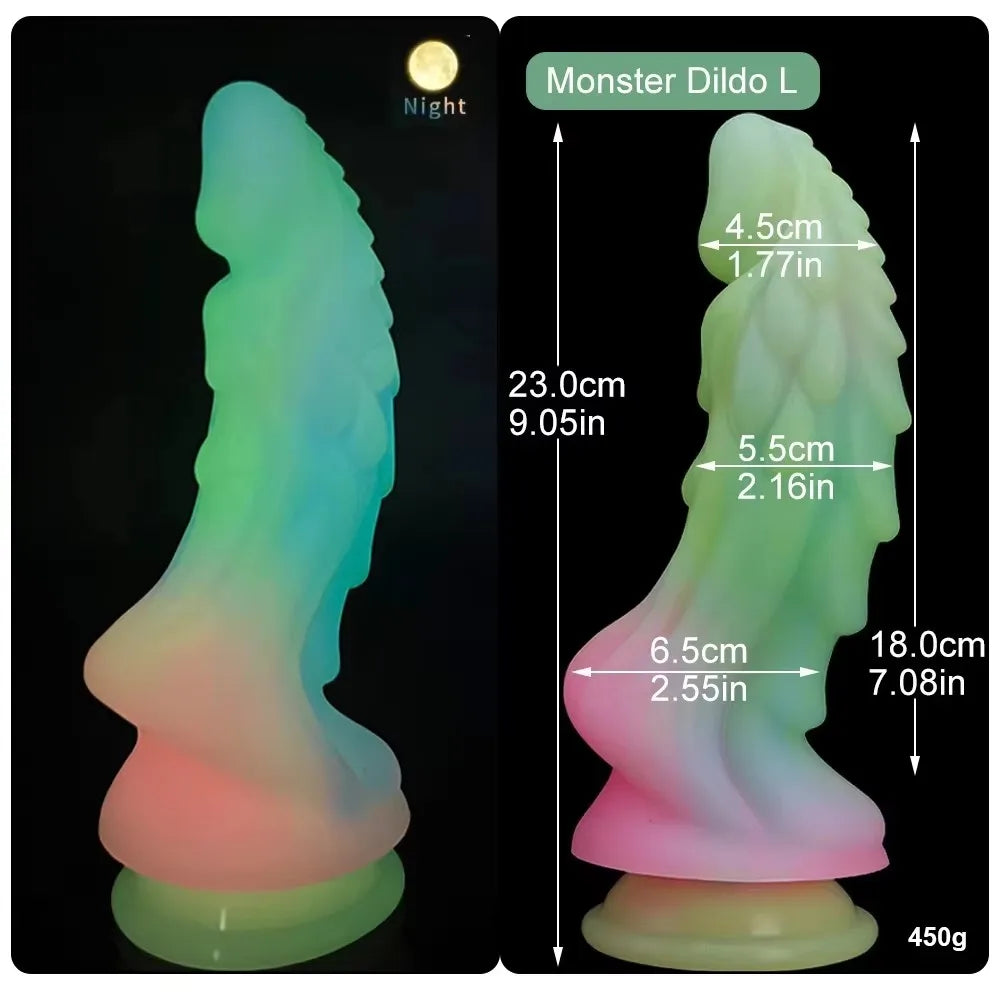 Leuchtende Tierdildos Pferd Realistischer Hundedildo Für Frauen Pferdehoden Monster Drachen-Analdildos Schöne Frauen Männer Sexspielzeug