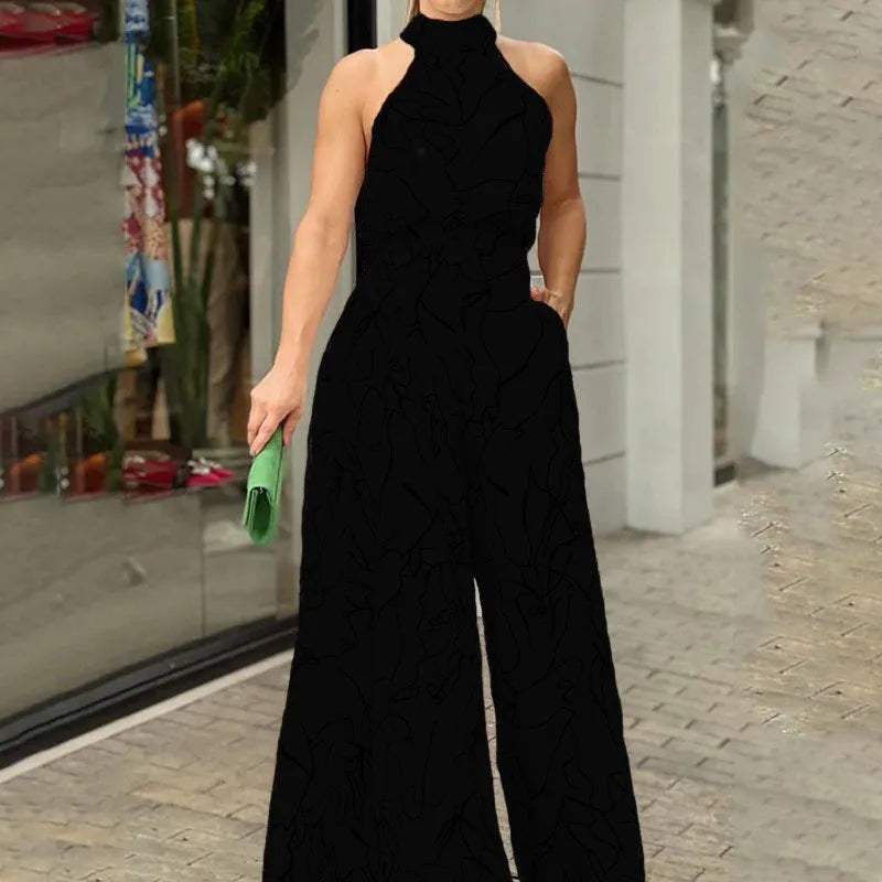 Sexy ärmelloser Jumpsuit Büro-Dame Frühling Sommer Mode Lässige schulterfreie bedruckte Jumpsuits für Frauen 2024 Einteiler Strampler