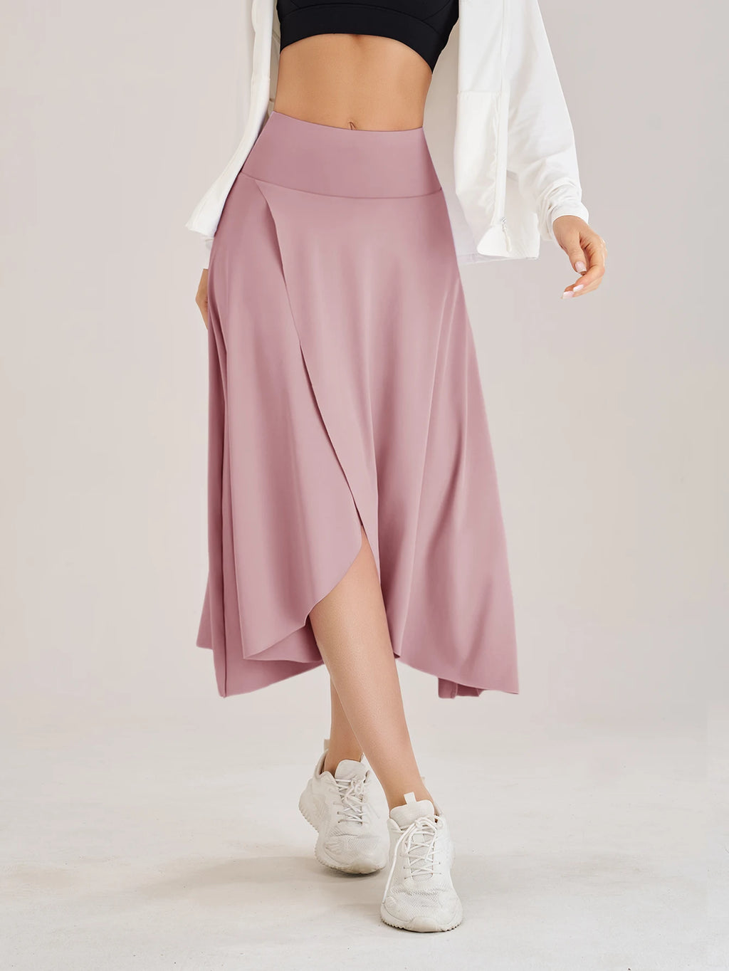 Sommer Damen Golf Tennis Tanz Fitness Lange Röcke Schnell Trocknend Einfarbige Damen Unterfütterung Hohe Taille Lange Röcke Shorts