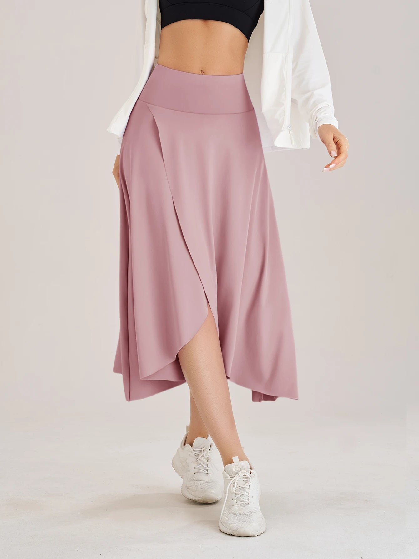Sommer Damen Golf Tennis Tanz Fitness Lange Röcke Schnell Trocknend Einfarbige Damen Unterfütterung Hohe Taille Lange Röcke Shorts